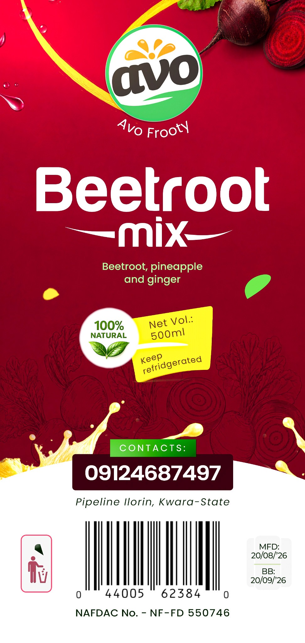 AVO Beetroot Mix packaging artwork