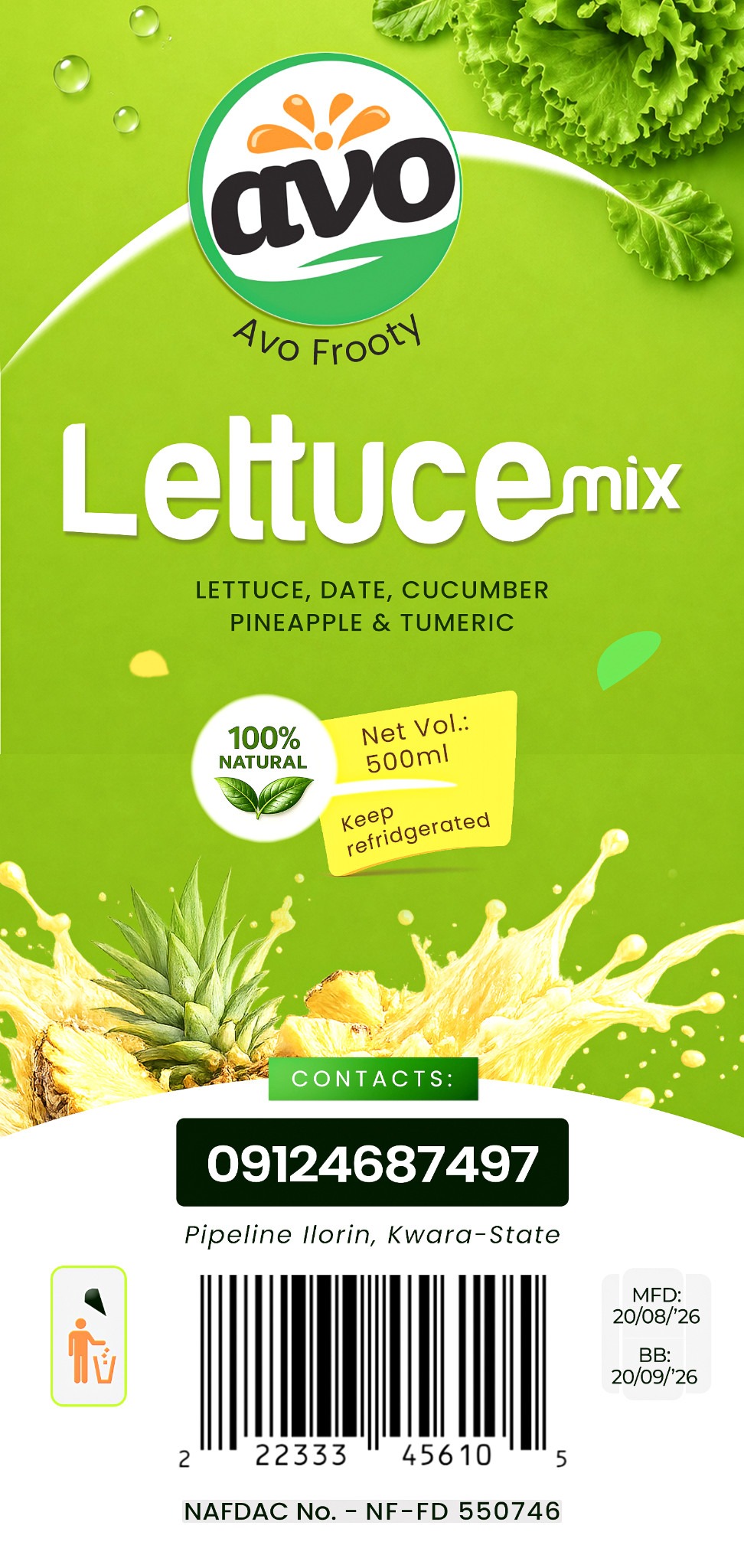 AVO Lettuce Mix packaging