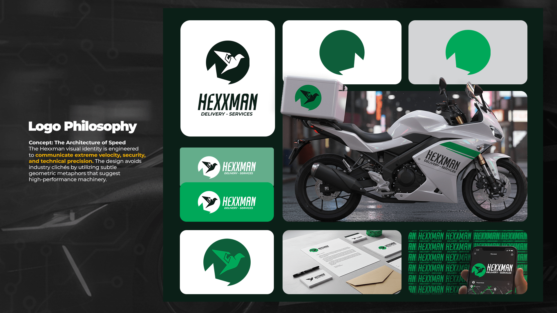 Hexxman Delivery complete brand identity system